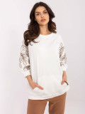 Elegante Bluse mit 3/4-Ärmeln in Ecru