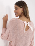 Eleganter rosa Pullover mit 3/4 Ärmeln