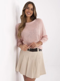 Eleganter rosa Pullover mit 3/4 Ärmeln