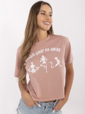 RUE PARIS Rosa T-Shirt mit Druck