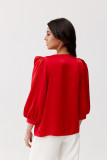 Rote Bluse Giana mit Rosenapplikation