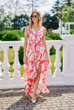 Gemustertes Chiffon-Maxikleid mit Wickelausschnitt Lorena