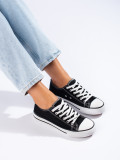 Klassische schwarze Damensneaker Shelovet