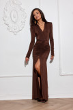 Maxikleid in Braun