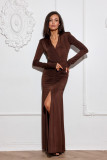 Maxikleid in Braun