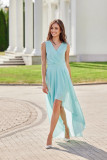 Asymmetrisches Kleid mit Wickelausschnitt in hellem Mint