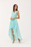 Asymmetrisches Kleid mit Wickelausschnitt in hellem Mint