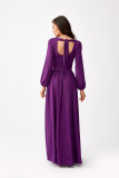 Maxi-Brokatkleid mit langen Ärmeln in Bischofslila