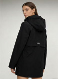 Damen-Parka mit Golddetails Schwarz