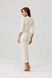 Midi-Kleid in Vanillefarbe Mireya