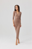 Midi-Kleid in Cappuccino-Farbe