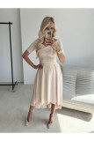 Midi-Kleid in Vanillefarbe