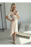 Midi-Kleid in Vanillefarbe