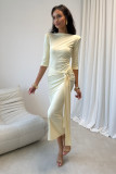 Midi-Kleid in Hellgelb
