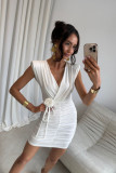 Mini-Kleid in Ecru