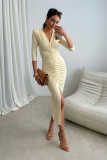 Midi-Kleid in Hellgelb Mireya