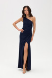 Dunkelblaues Maxi-Kleid mit One-Shoulder-Schnitt