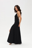 Amara – schwarzes Maxi-Kleid