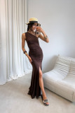 Maxikleid in Braun