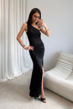 Schwarzes Maxikleid