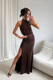 Maxikleid in Braun