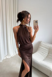 Maxikleid in Braun
