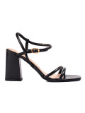 Schwarze Damen Sandalen mit breitem Absatz von Vinceza