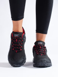 Damen Trekking Schuhe DK Waterproof Schwarz mit roten Akzenten
