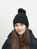 Winterstrickmütze Schwarz