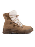 Beige Damen Schneestiefel mit Lammfell Shelovet