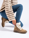 Beige Damen Schneestiefel mit Lammfell Shelovet