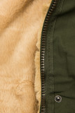 Winter Parka mit abnehmbaren Fellimitat khaki