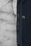 Winter Parka mit abnehmbaren Fellimitat dunkelblau