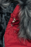 Winterparka mit Kunstfell-Kapuze weinrot/grau