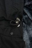 Winterparka mit Kunstfell-Kapuze schwarz/grau