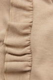 Mädchenkleid mit Faltenrock aus Kunstleder Beige