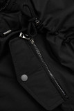 Winterparka mit Kunstfellkapuze schwarz
