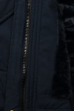 Winterparka mit Kunstfellkapuze dunkelblau