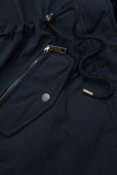 Winterparka mit Kunstfellkapuze dunkelblau