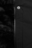 Winterparka mit Kunstfellkapuze schwarz