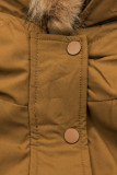Winterparka mit Kunstfellkapuze camel braun