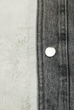 Jeansjacke mit kuscheligem Fellimitat grau/weiß