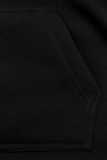 Verlängerte Sweatshirt/Sweatkleid mit Kapuze schwarz