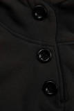 Verlängerte Sweatshirt/Sweatkleid mit Kapuze schwarz