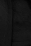 Verlängerte Sweatshirt/Sweatkleid mit Kapuze schwarz