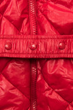 Jacke mit Gürtel und Fleecefutter rot