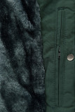 Winterjacke mit Teddy-Futter dunkelgrün/grau