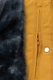 Winterjacke mit Teddy-Futter gelb/grau