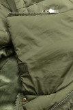 Steppjacke mit hohem Kragen Olivgrün
