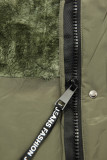 Extra lang Wintermantel olive